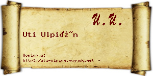 Uti Ulpián névjegykártya